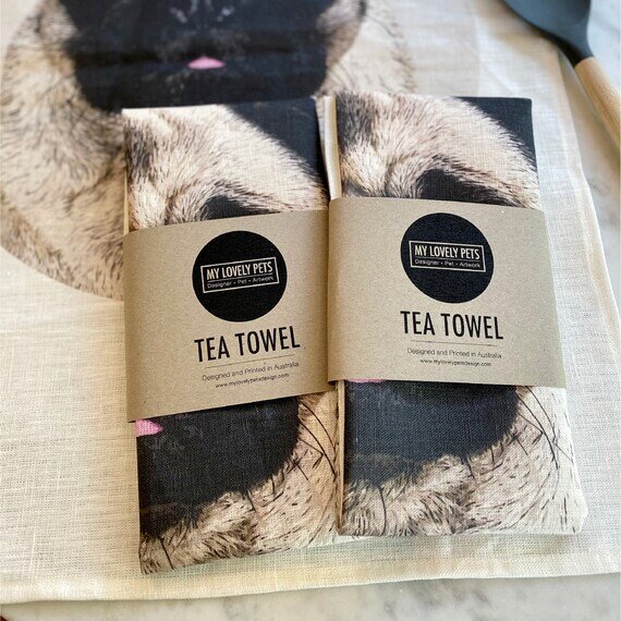Pug Linen Tea Towel | www.pugpatrolrescueaustralia.com.au