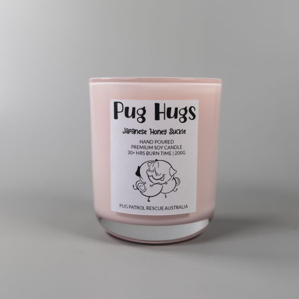 Pug Hugs Candle - 200g Jar - Japanese Honey Suckle | www.pugpatrolrescueaustralia.com.au